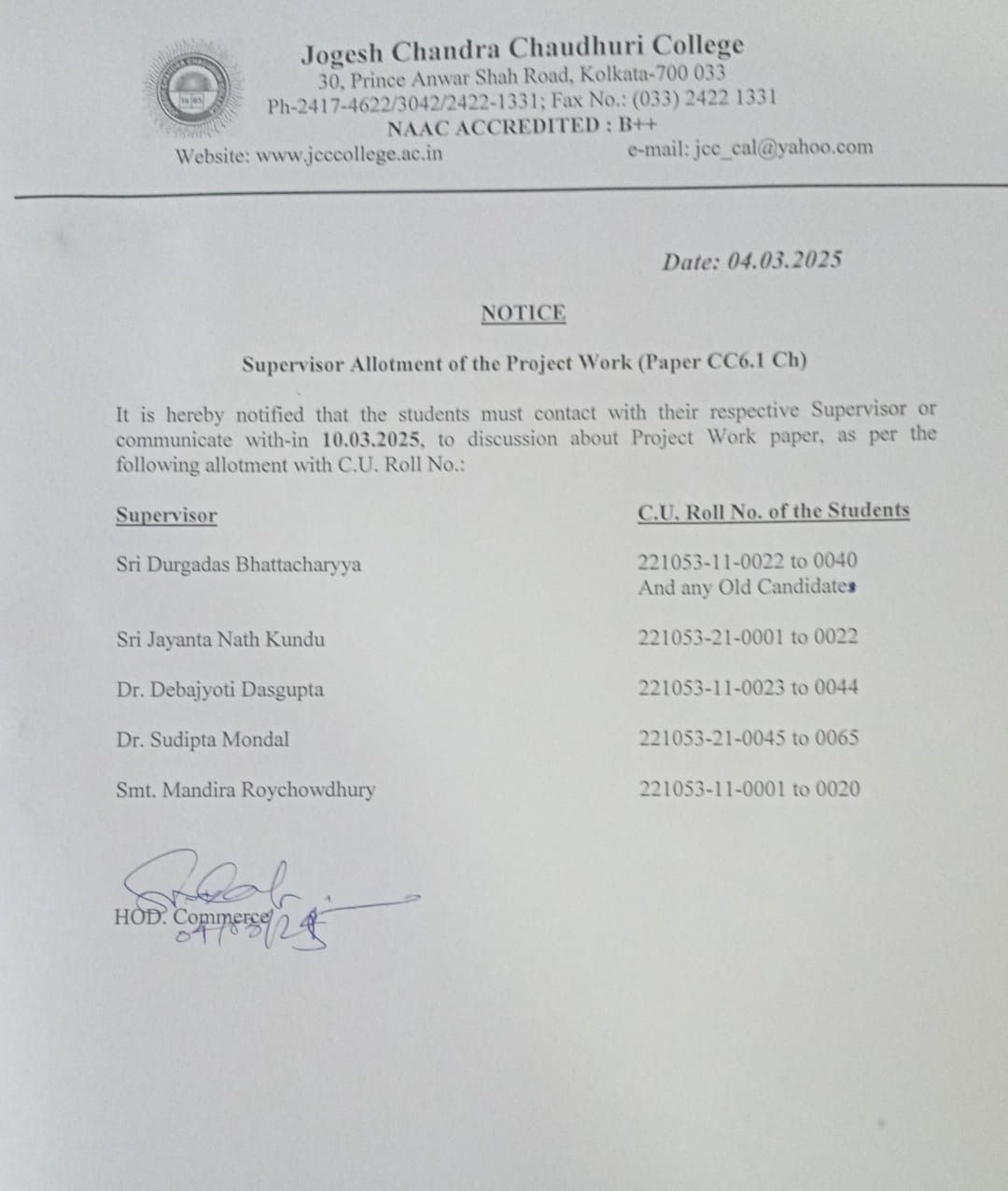Jogesh chandra chaudhuri college